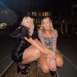 Black puff sleeve dress